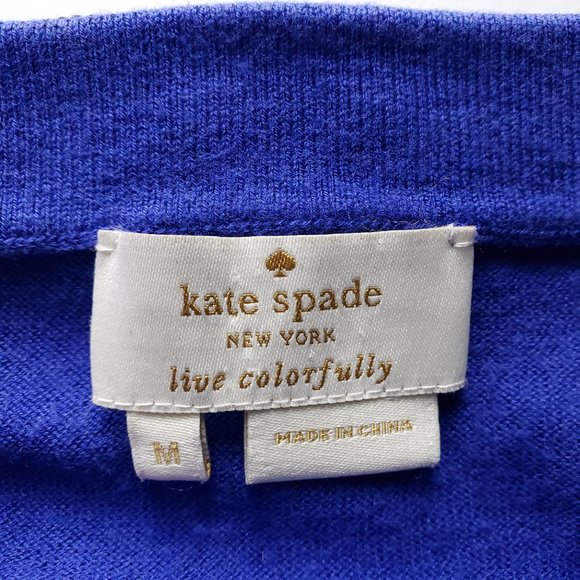 Kate Spade Royal Blue Purple Knit Cardigan Size M - Picture 9 of 13